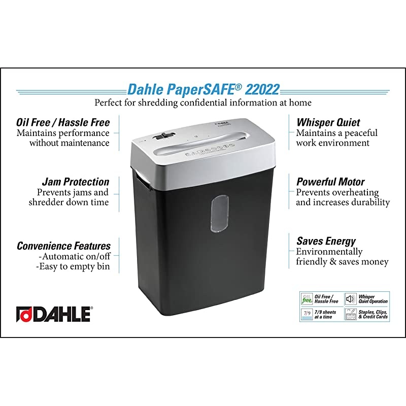 PaperSAFE 22022 Paper Shredder Oil Free Security Level P4 7 Sheet Max Shreds Staples Paper Clips Credit Cards