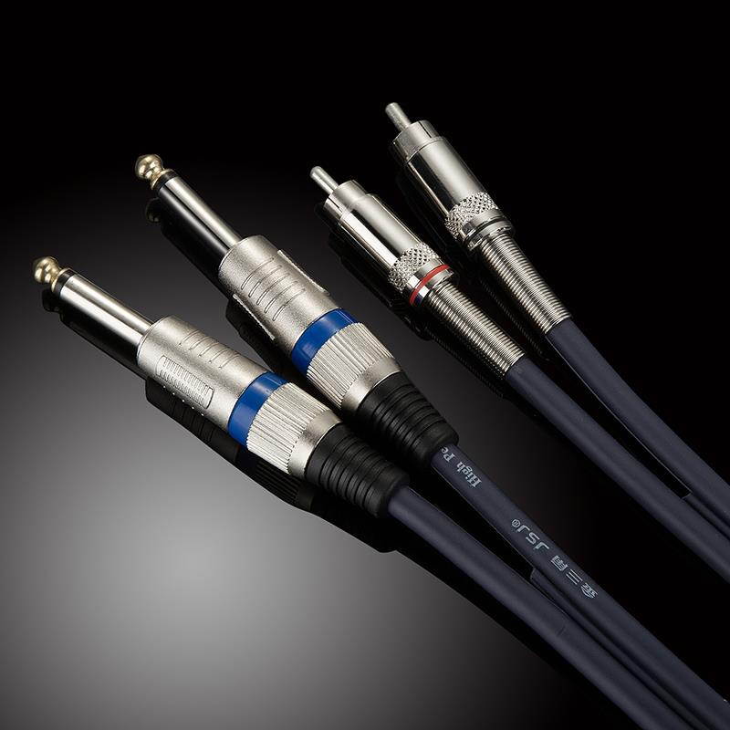1pair 6.35mm 1/4" Male to RCA Male L/R Audio Cable for HiFi Amplifier Mixing Console 1.5m