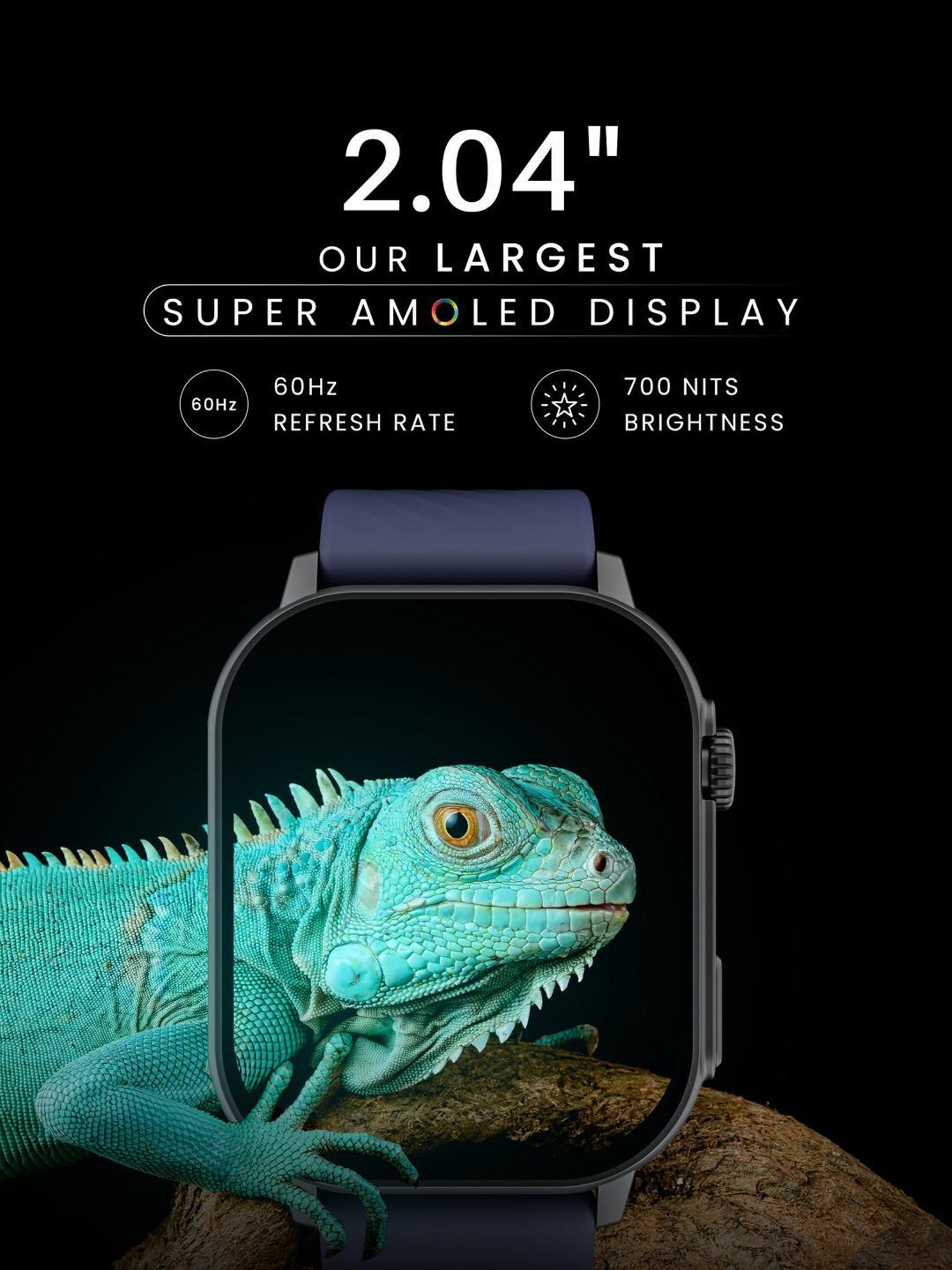 Hammer Arctic BT Calling Smartwatch with 2.04 inch SUPER AMOLED  Display (Midnight Blue)