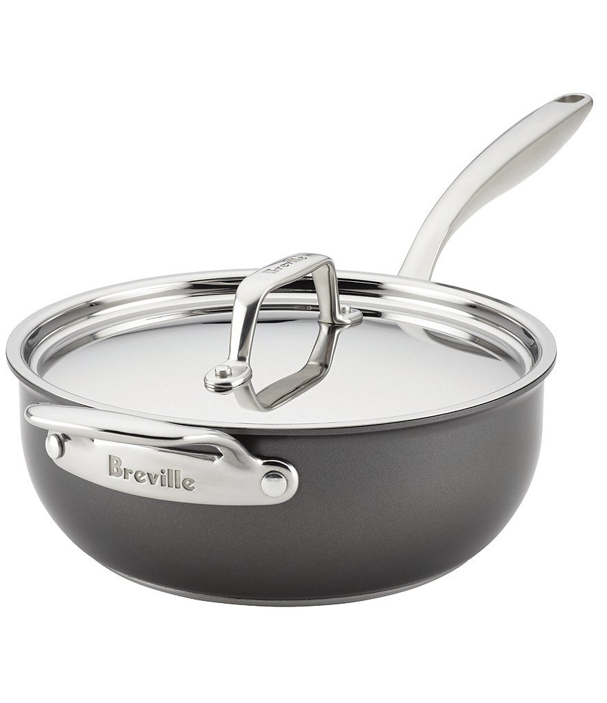 Breville Thermal Pro Hard-Anodized Nonstick Covered Saucier with Helper Handle