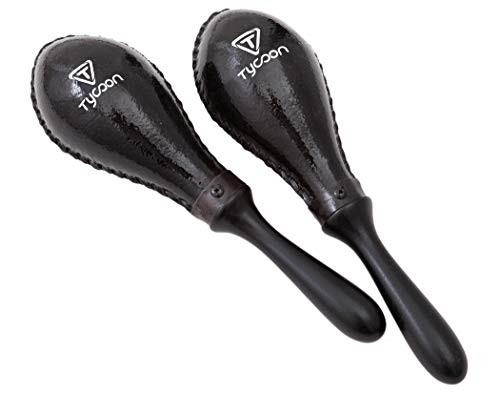 tycoon percussion tms110 bk large black oval rawhide maracas