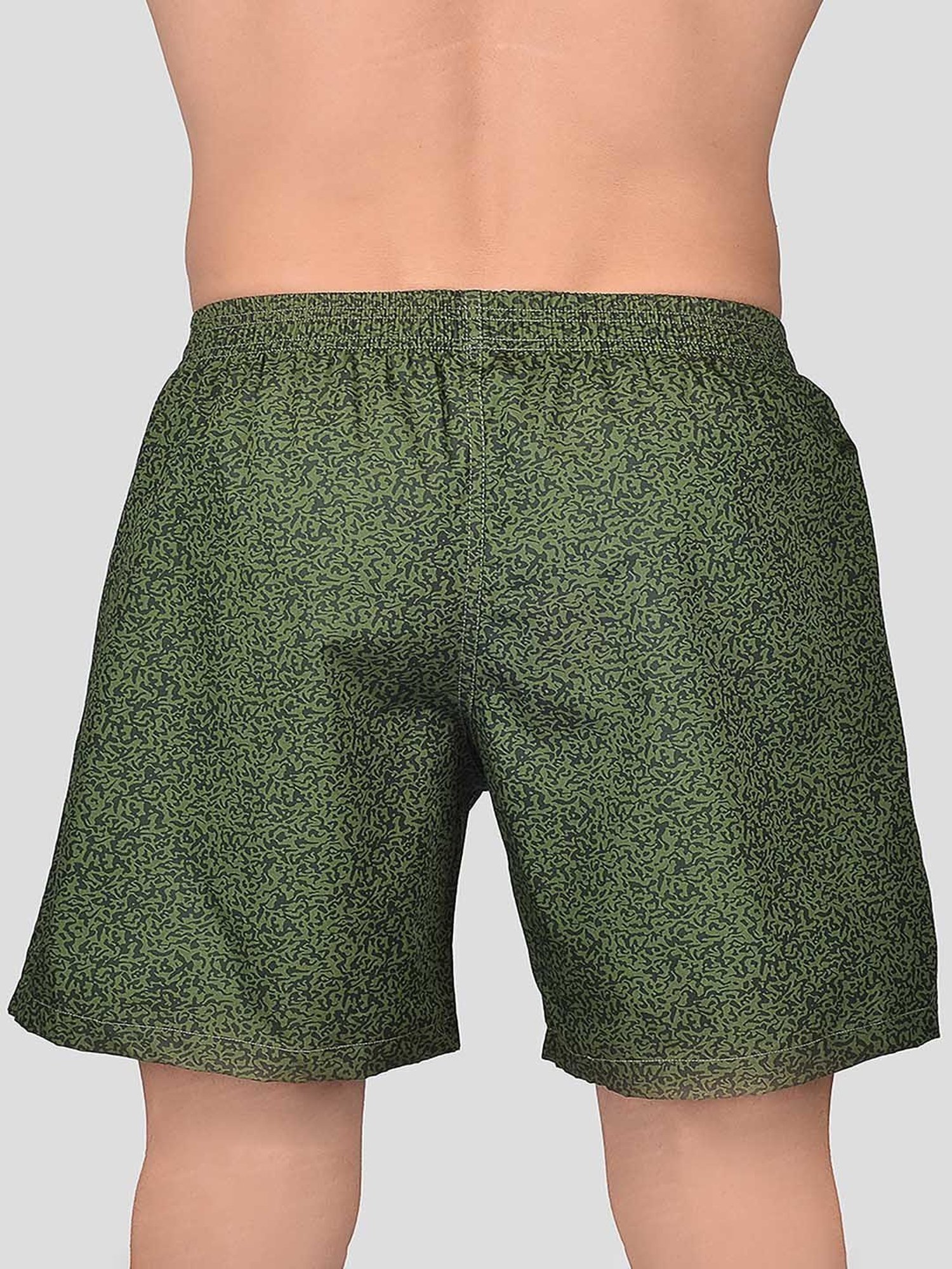 Frenchie Green Relaxed Fit Printed Boxers