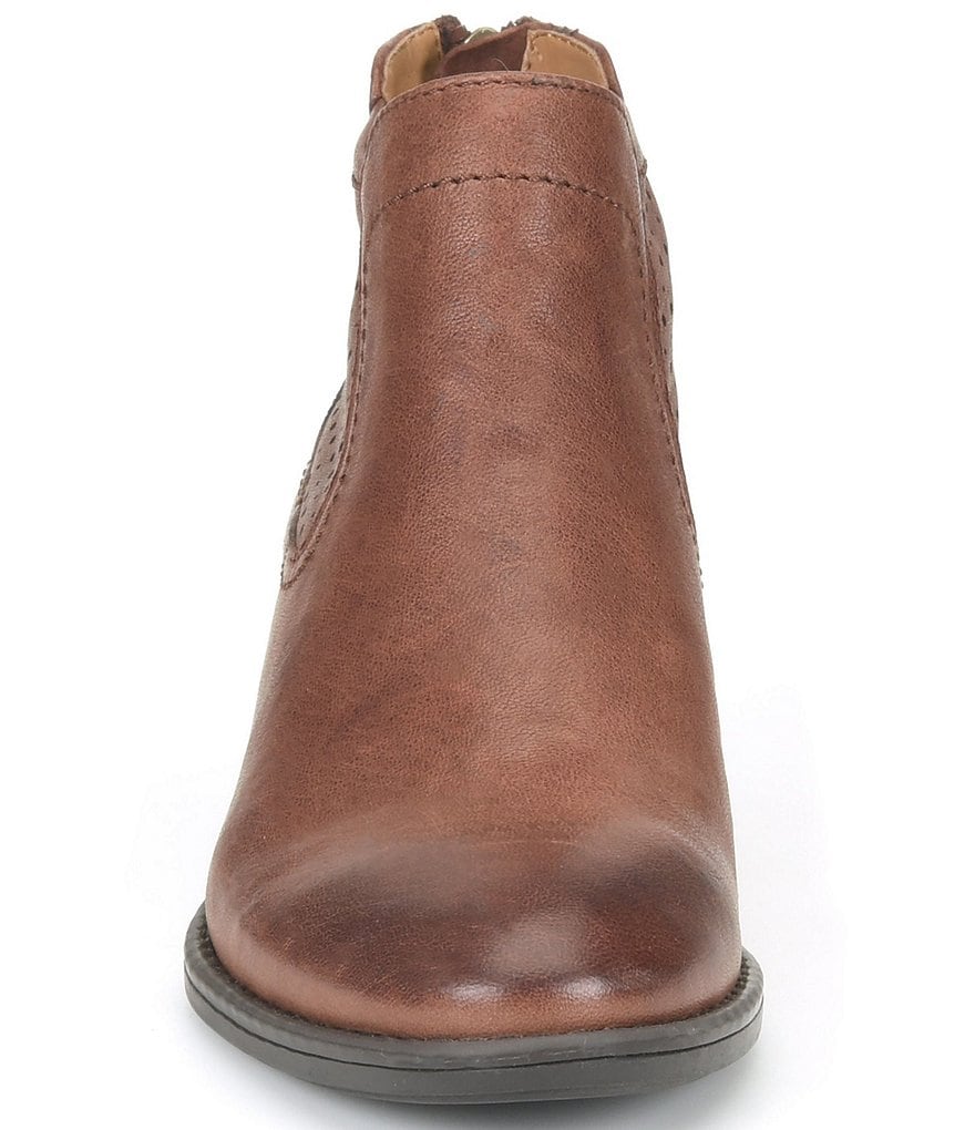 Comfortiva Cadwin Perforated Leather Block Heel Chelsea Booties