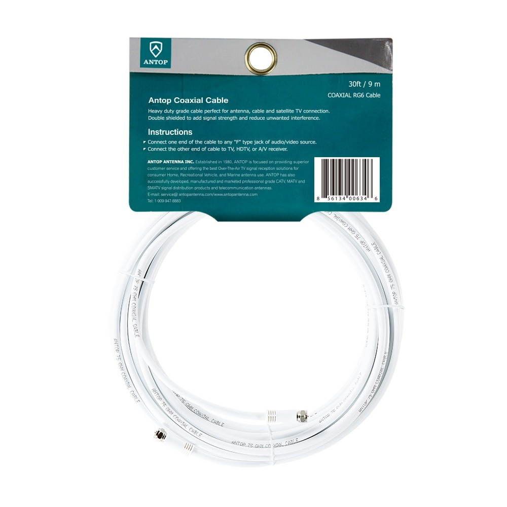 ANTOP(R) Antenna Inc. AT-715 RG6 Coaxial Cable (30ft)