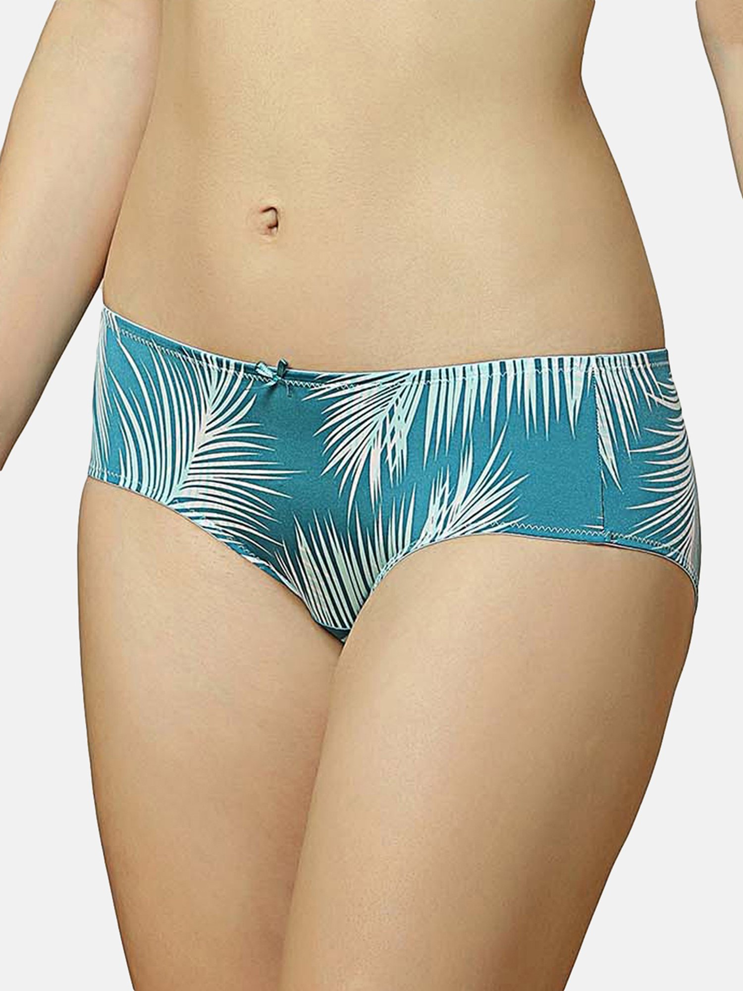Triumph Green Printed Hipster Panty