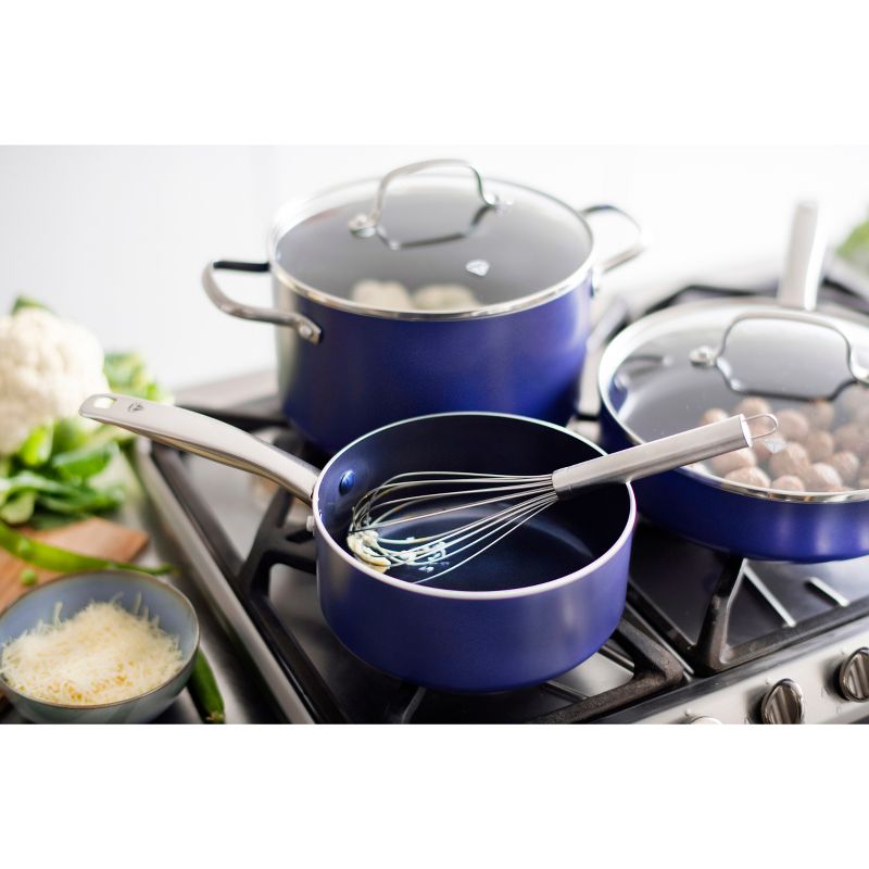 Blue Diamond 10pc Cookware Set Blue