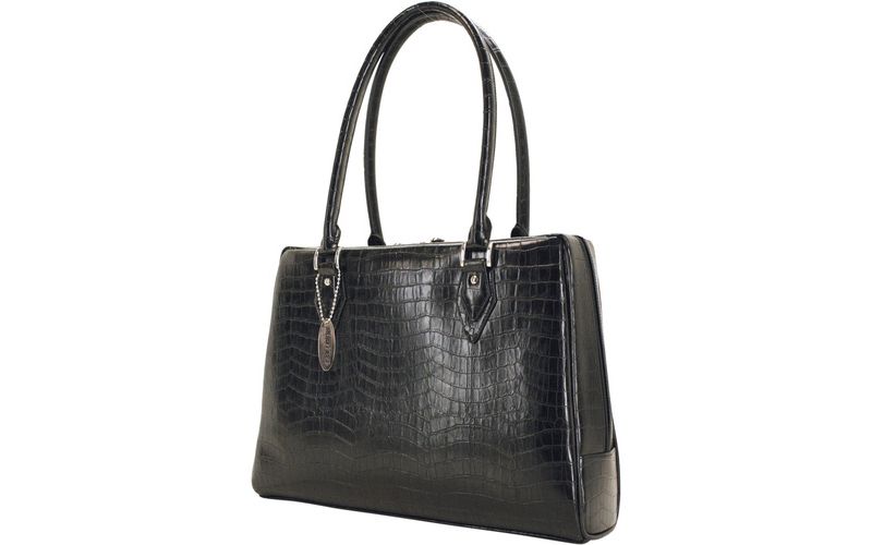 Mobile Edge Large Milano Computer Handbag (Large) - Top-loading - Faux Croc - Black