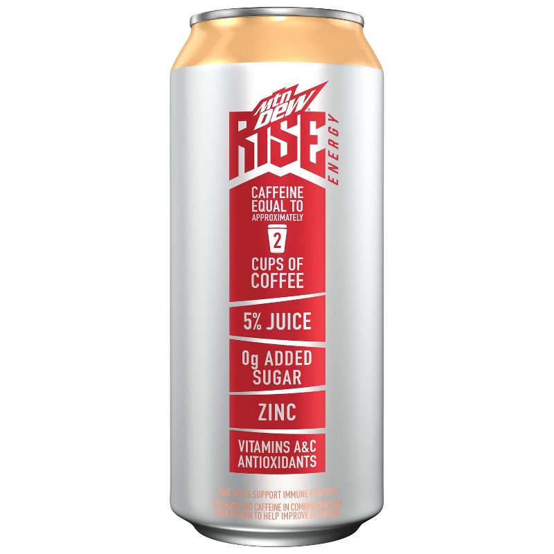 Mountain Dew Rise Peach Mango Dawn Energy Drink - 16 fl oz Can