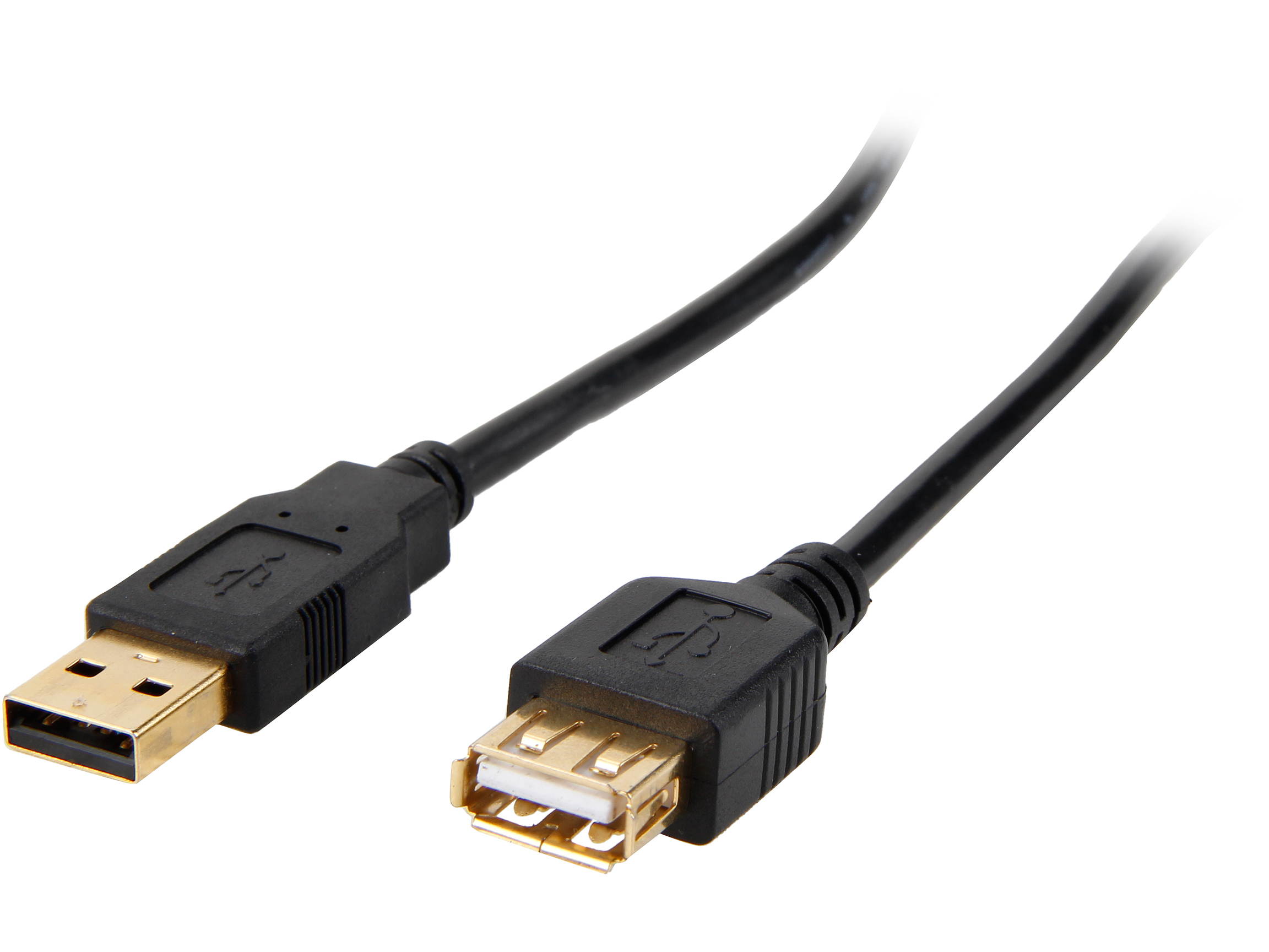 Coboc CL-U2-AAMF-6-BK 6 ft. High Speed USB 2.0 A Male to A Female Extension Cable, Gold Plated, Black