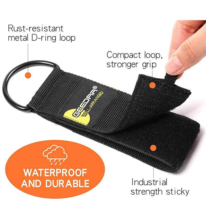 Extension Cord Wrap Organizer and Holder 8 Packs Cord Storage Straps with Heavy Duty Metal DRing Loop for Water Hoses Power Cable Ropes and More Large Size X 4 Medium Size X 4