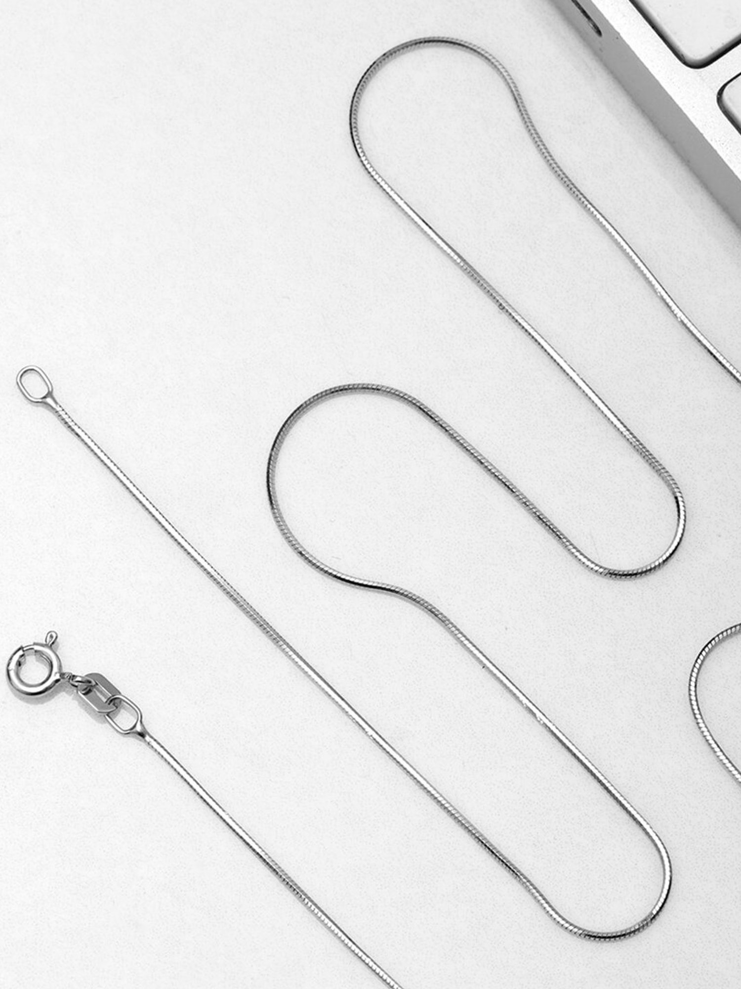 Zavya 92.5 Sterling Silver Rhodium-Plated Snake Chain for Women