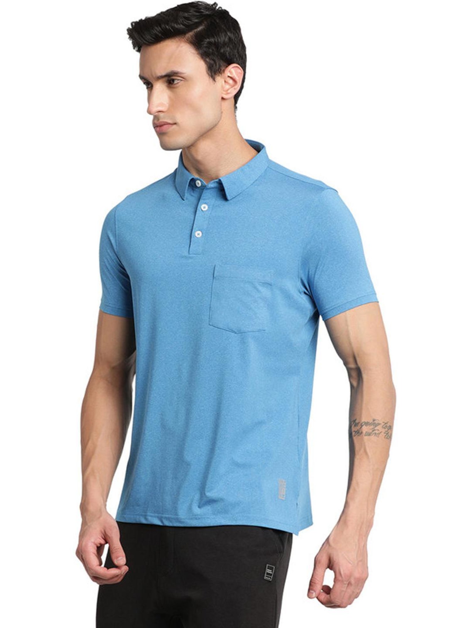 Turtle Blue Slim Fit Polo T-Shirts