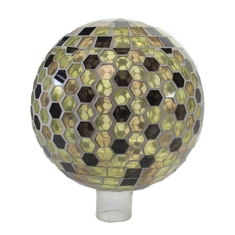 Home & Garden 10.0" Honeycomb Gazing Ball Mosaic Glass Evergreen Enterprises Inc  -  Outdoor Sculptures And Statues