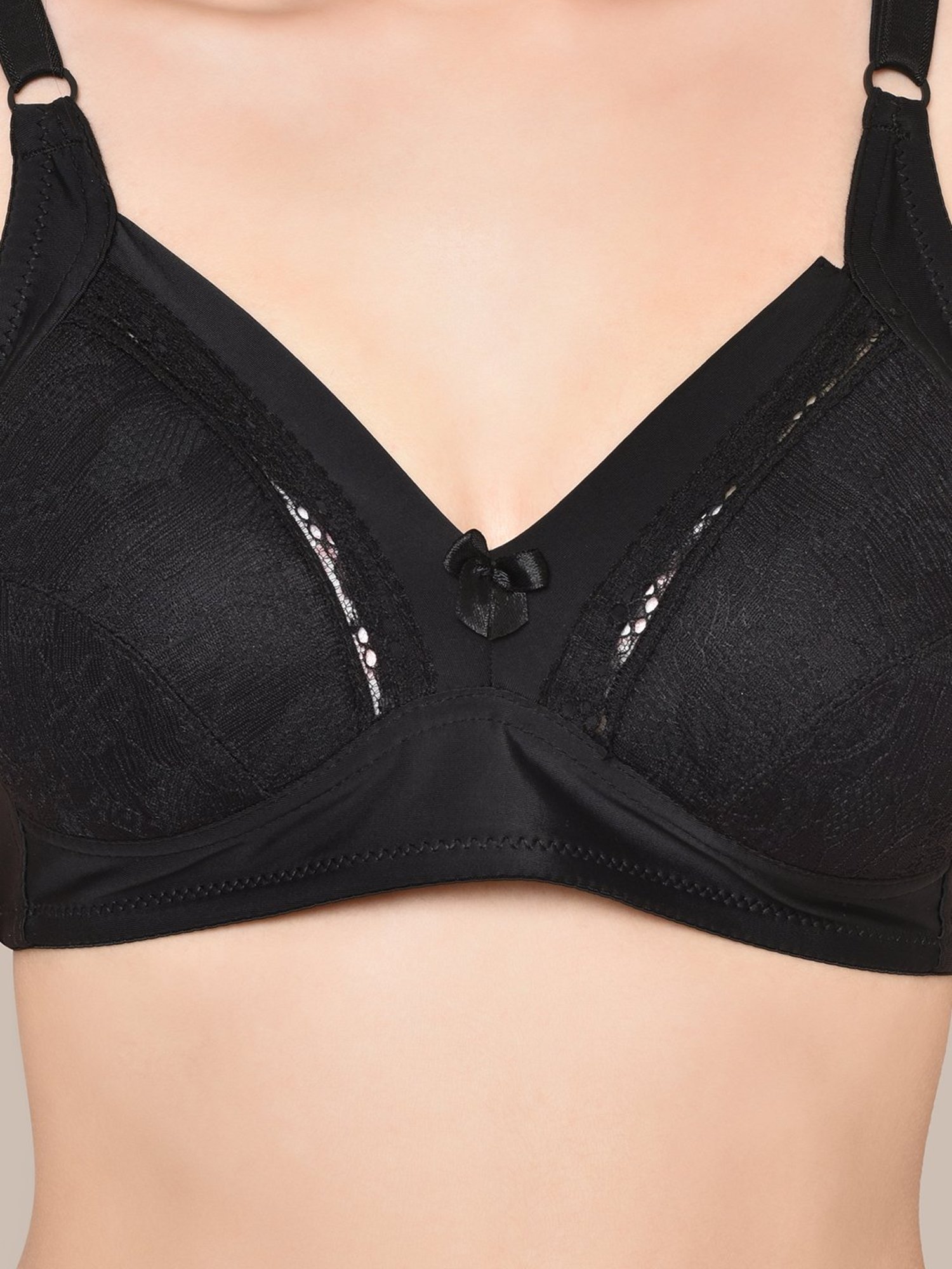 Da Intimo Black Non Wired Non Padded Full Coverage Bra