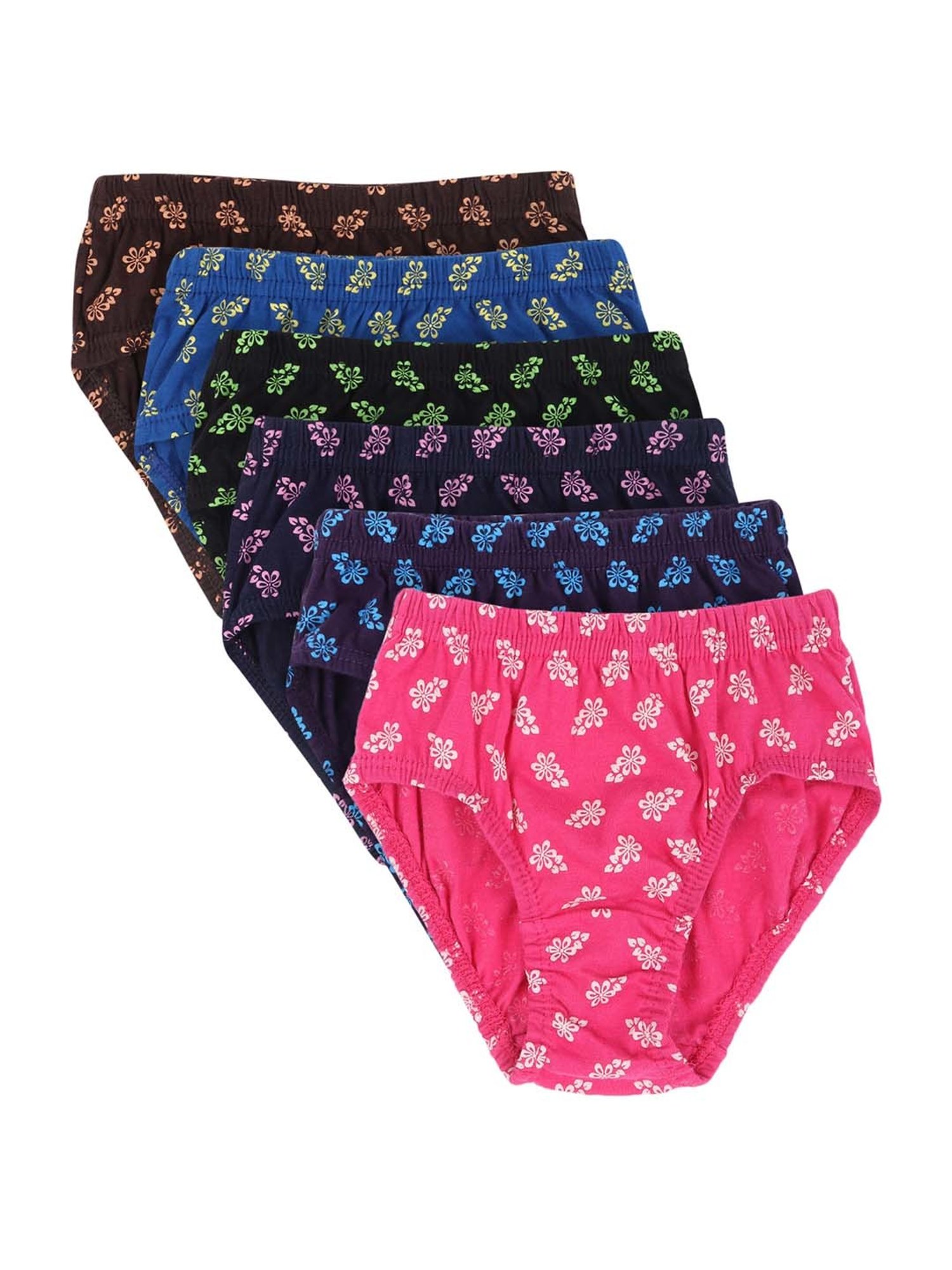 D'chica Kids Multicolor Cotton Printed Panties - Pack of 6