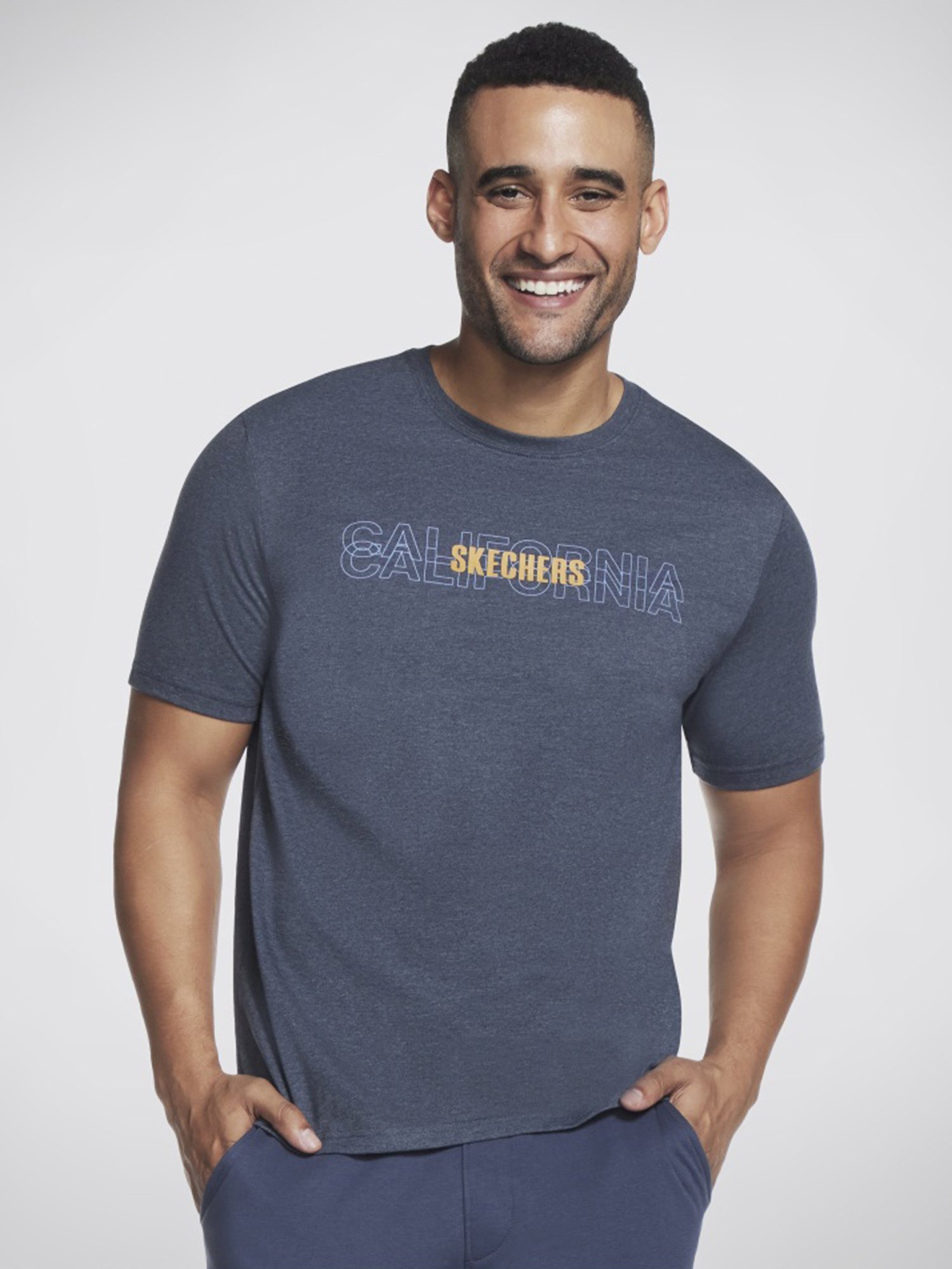 Skechers Grey Relaxed Fit Printed T-Shirt