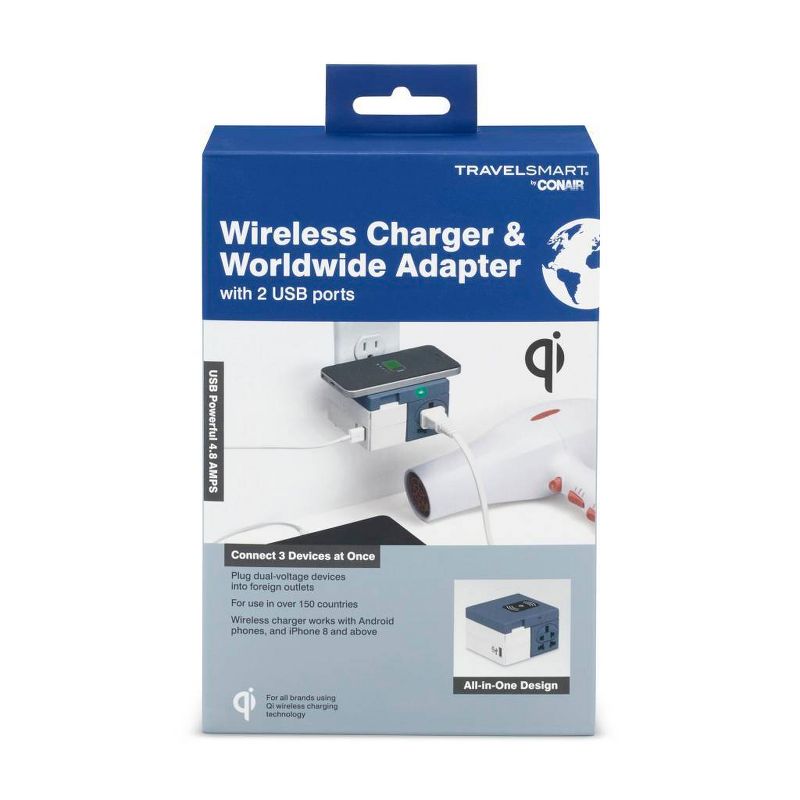 Travel Smart by Conair All-in-One Adapter with Phone Charging Station