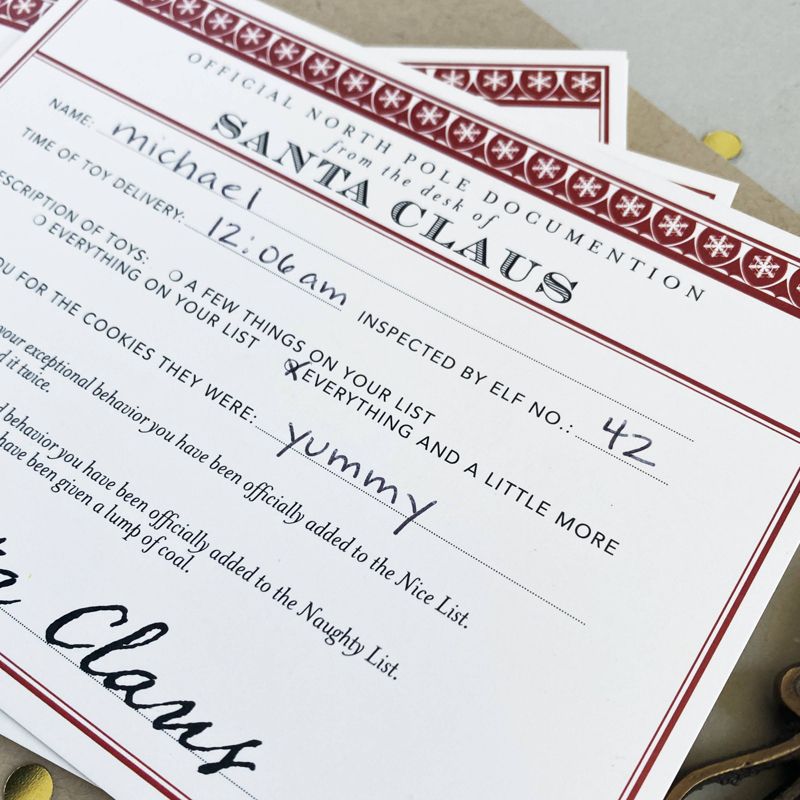 Santa Claus Certificates