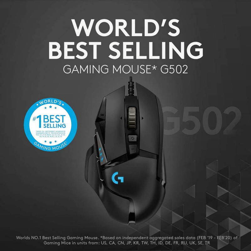 Logitech G102 Light Sync Gaming Mouse with Customizable RGB Lighting, 6 Programmable Buttons, Gaming Grade Sensor, 8 k dpi Tracking,16.8mn Color, Light Weight