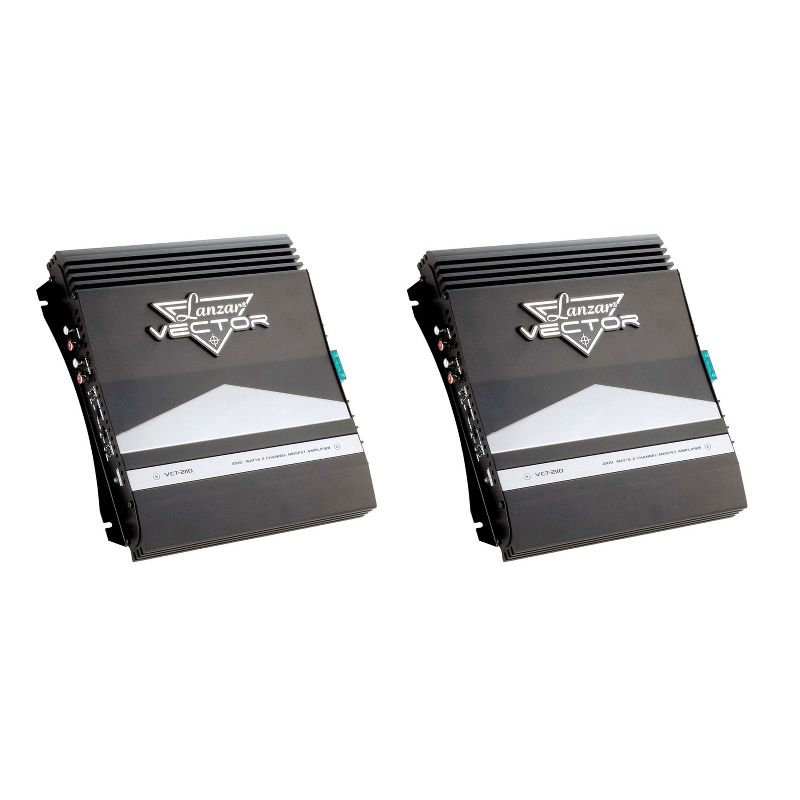 LANZAR VCT2110 Vector 1000 Watt Bridgeable 2 Channel Amplifier Amp with MOSFET Power Supply and Thermal Protection for Car Audio Sound System (2 Pack)
