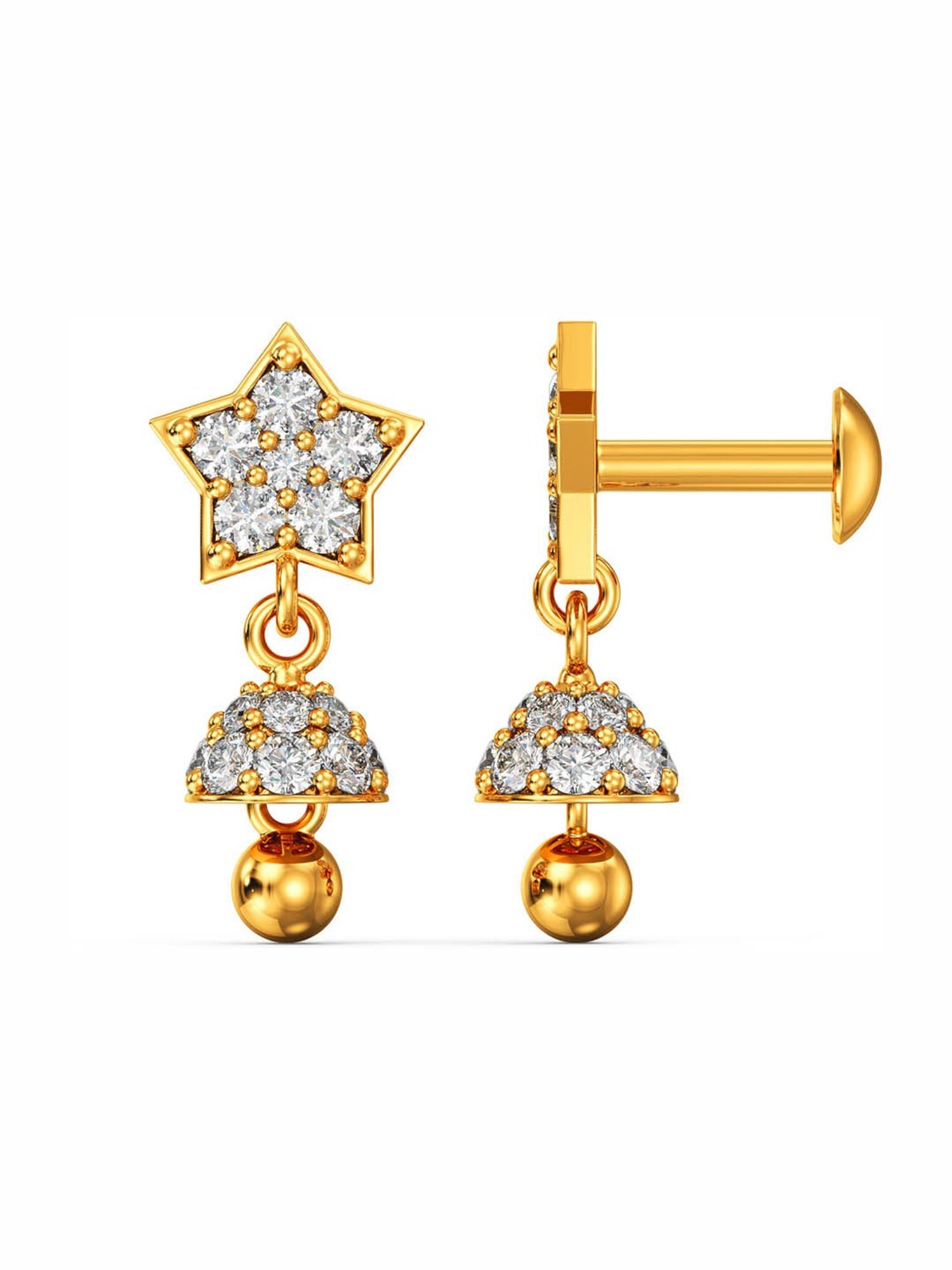 P.C. Chandra Jewellers 14 kt Gold Earrings