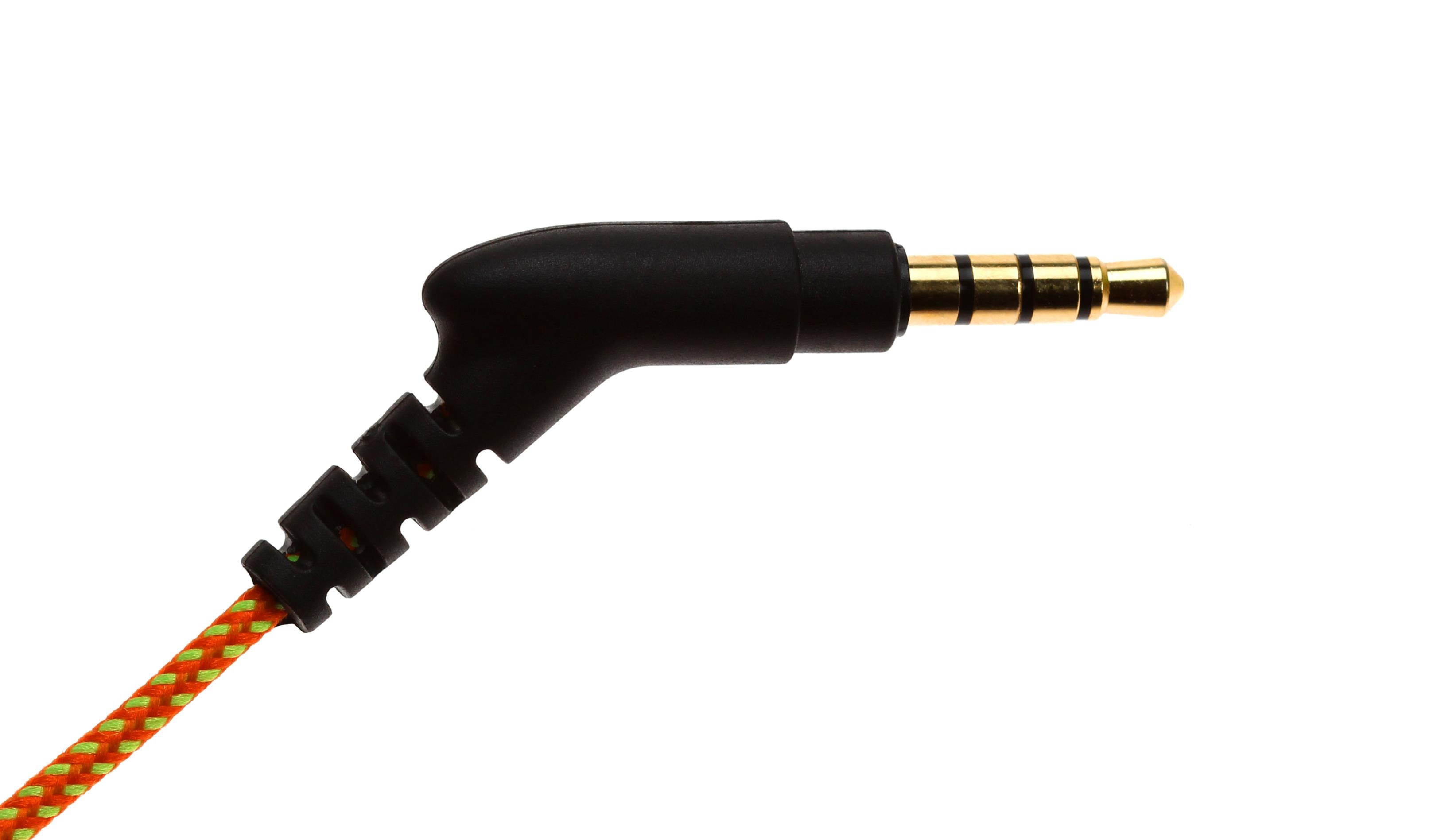 Symphonized ALN Premium Genuine Wood In-ear Noise-isolating Headphones|Earbuds|Earphones with Mic (Orange Stripe)