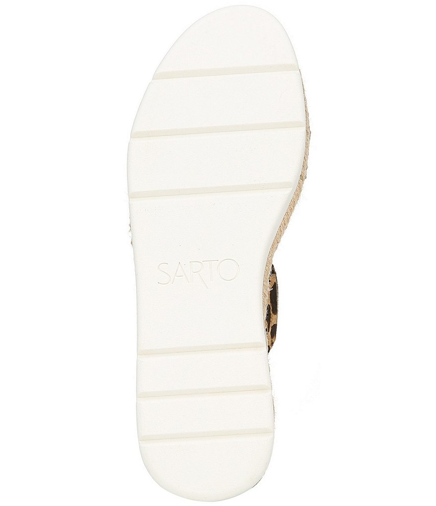 Sarto By Franco Sarto Cappy Leopard Print Calf Hair Espadrille Platform Sandals