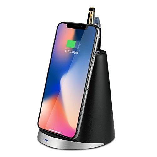 tnp wireless charger qi wireless charging pad stand for iphone x iphone 8 / 8 plus samsung galaxy s8 s7 edge note 8 lg g6 & other qi enabled devices  2 coils fast charge smartphone dock cradle holder