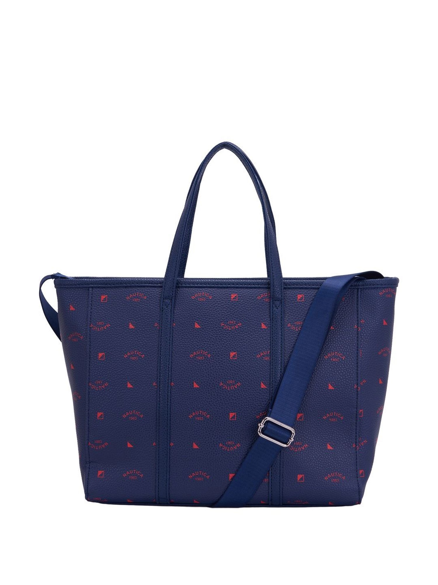 Nautica Red Printed Medium Tote Handbag