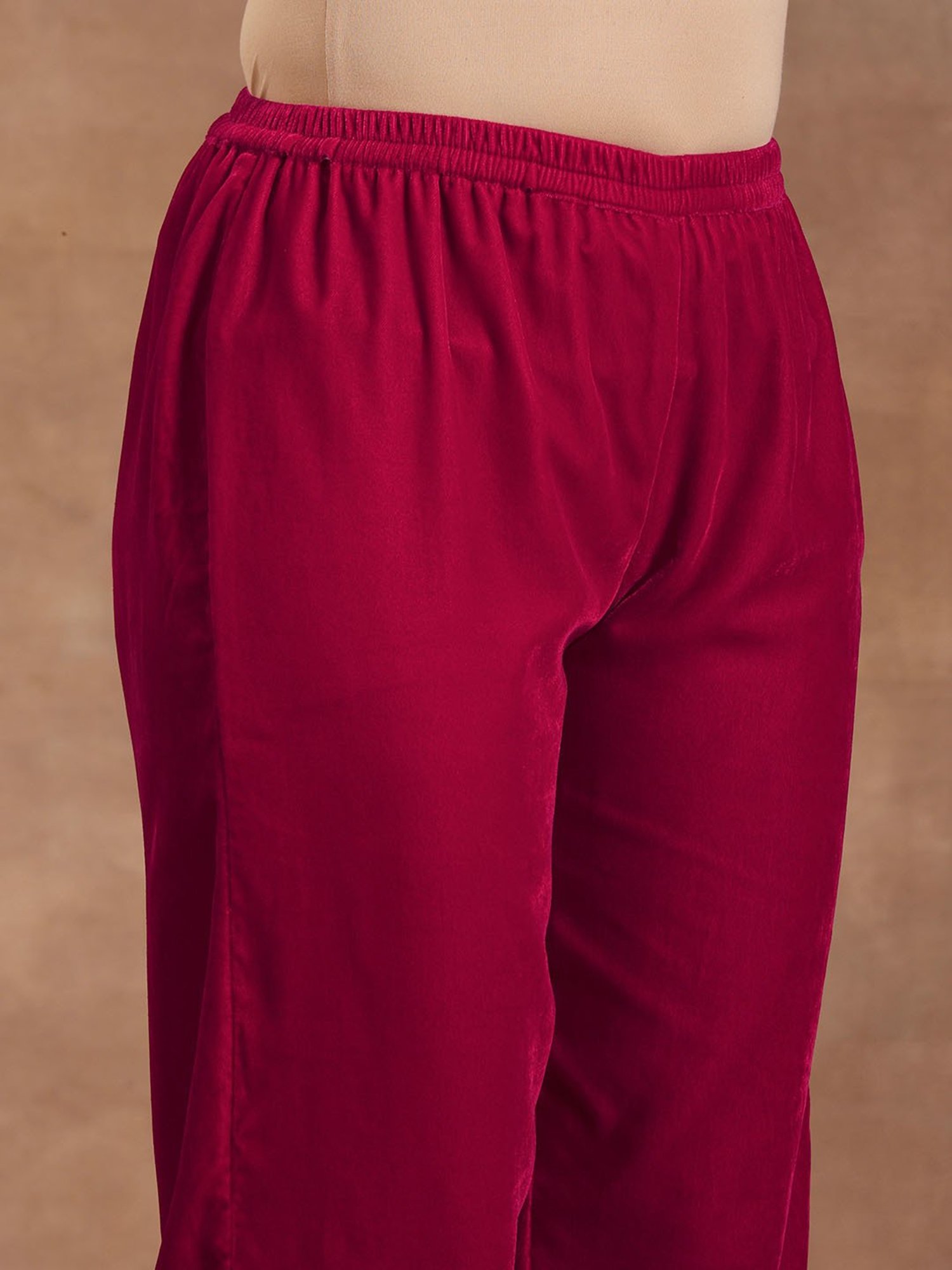 true Browns Rani Pink Velvet Pants