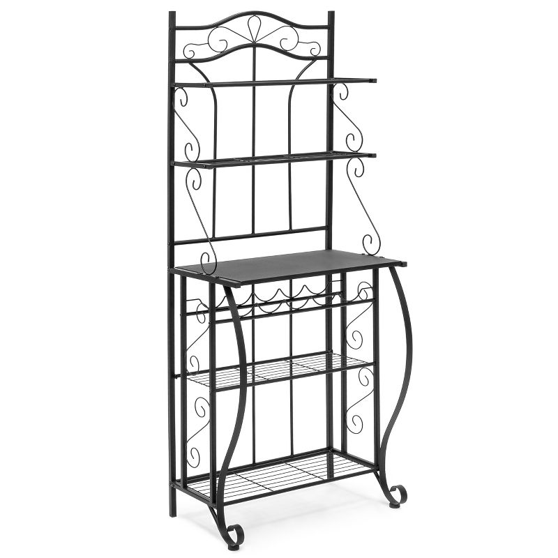 Best Choice Products Multiuse 5 Tier Black Metal Kitchen Bakers Rack