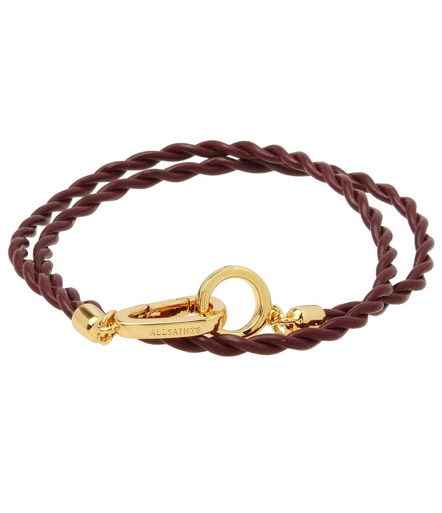AllSaints Woven Leather Double Wrap Bracelet