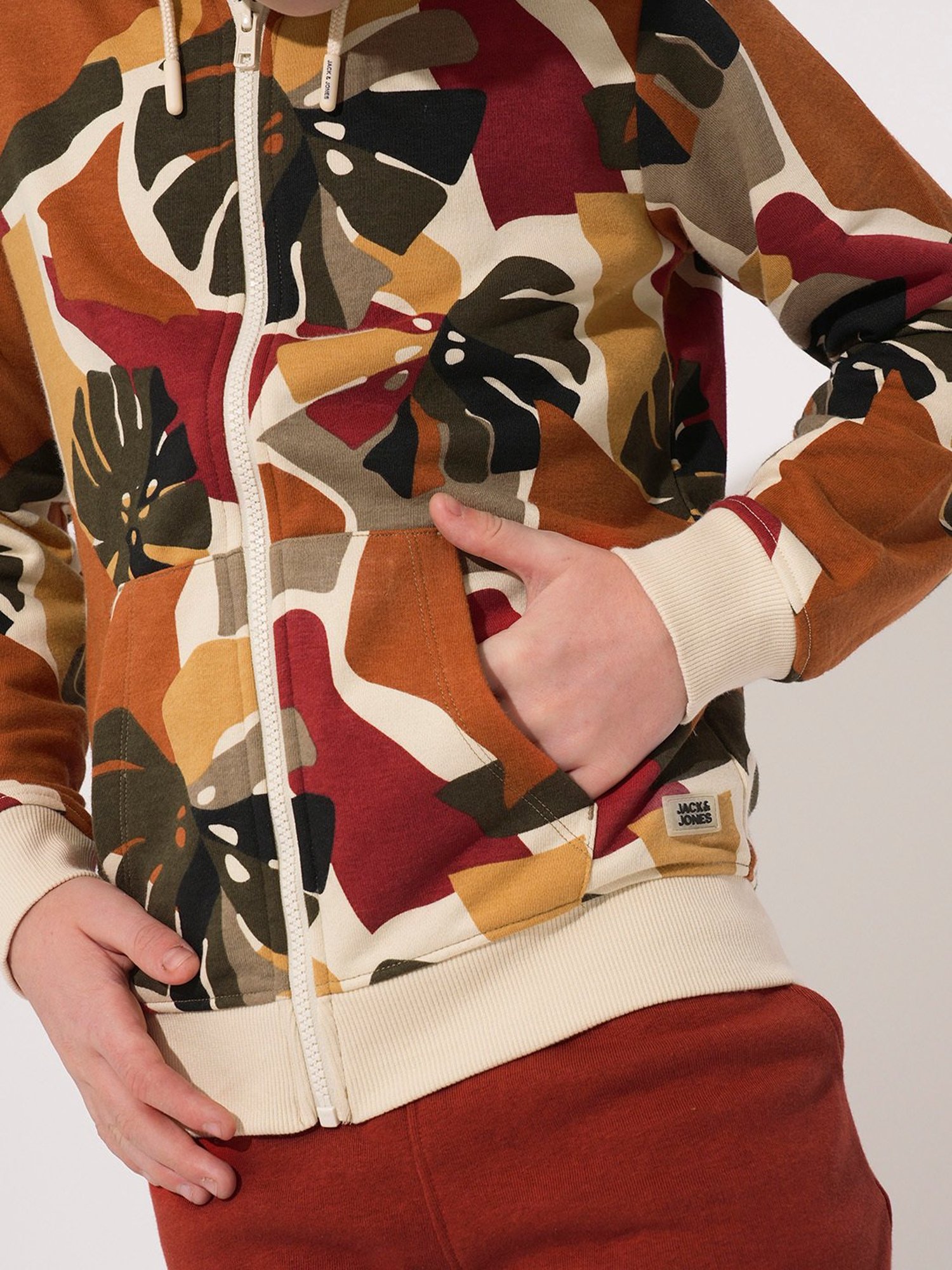 Allen Solly Junior Orange Cotton Regular Fit Full Sleeves Sweatshirt