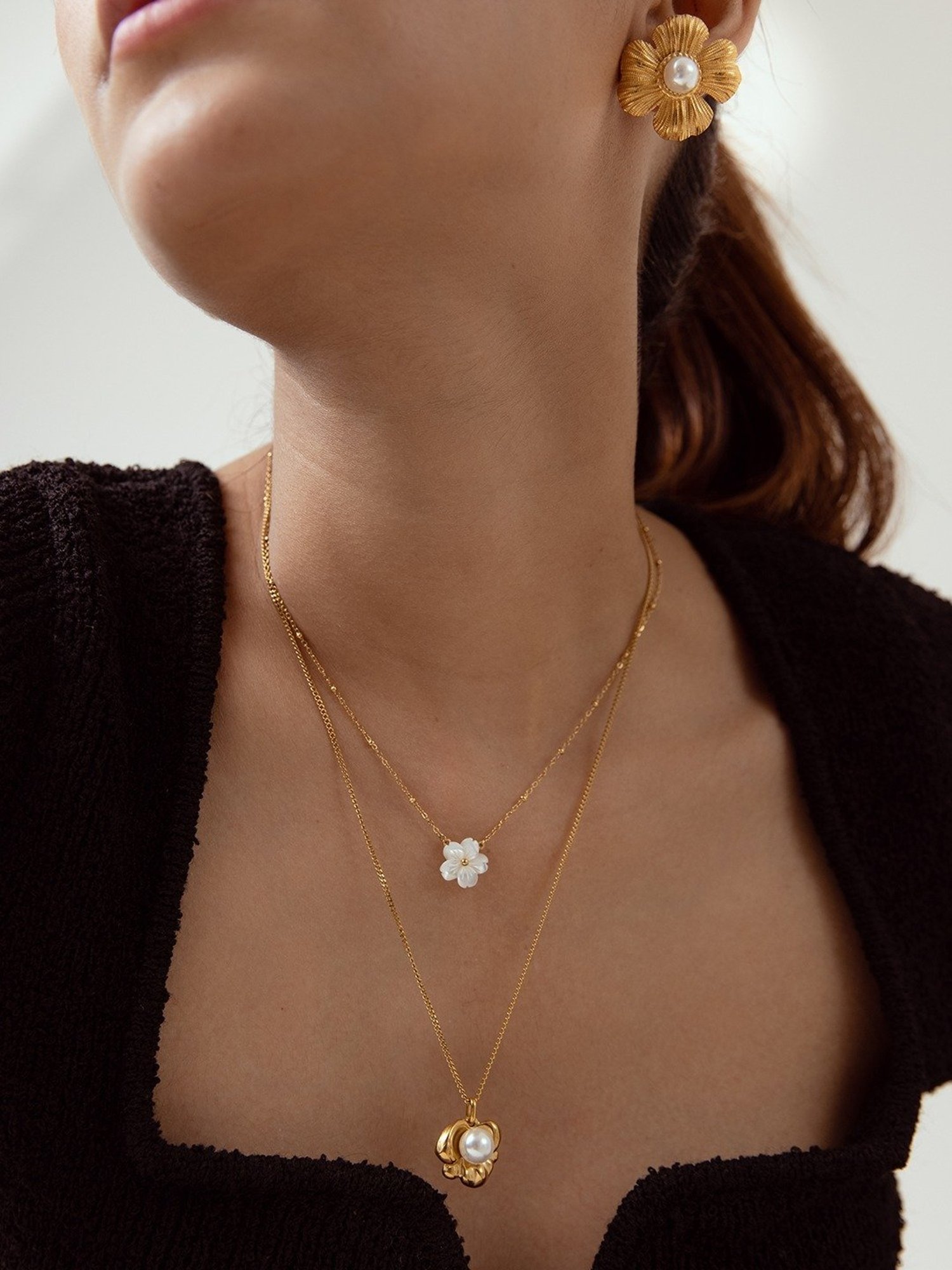 Perfectly Average Lotus Pearl Pendant Necklace