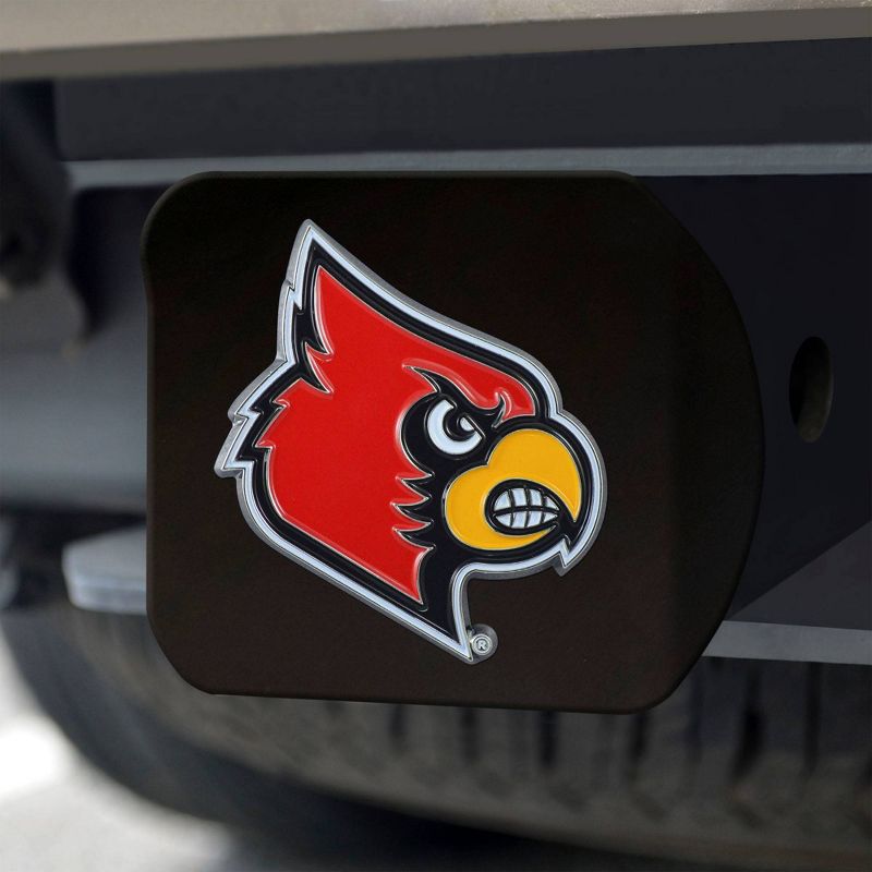 NCAA University of Louisville Cardinals Metal Emblem Hitch Cover - Black