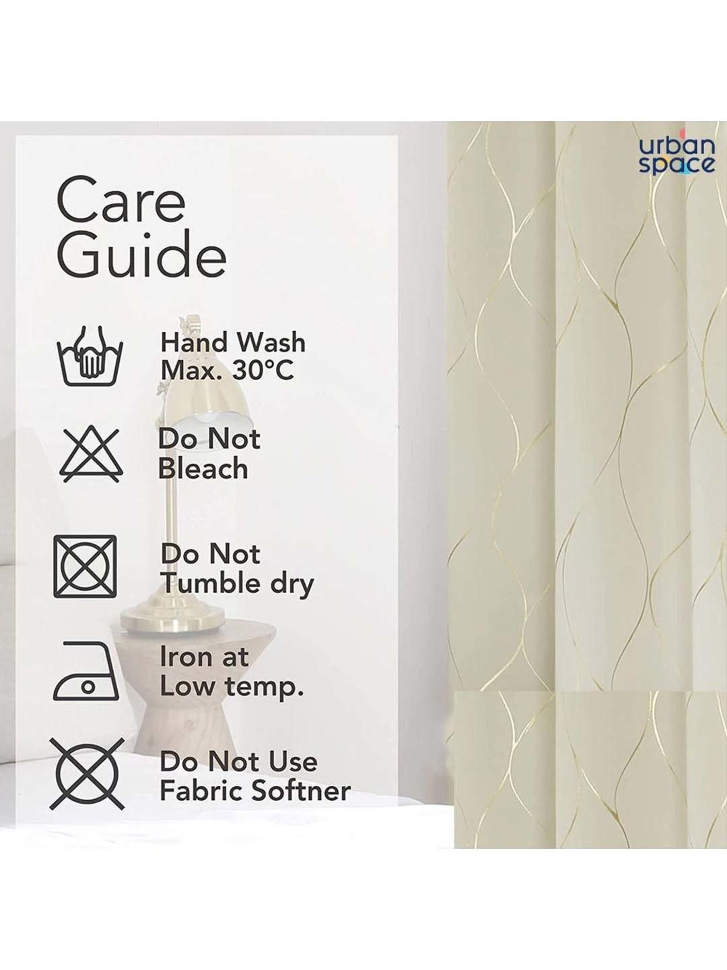 Urban Space Beige Polyester Window Curtain With Tieback & Eyelet