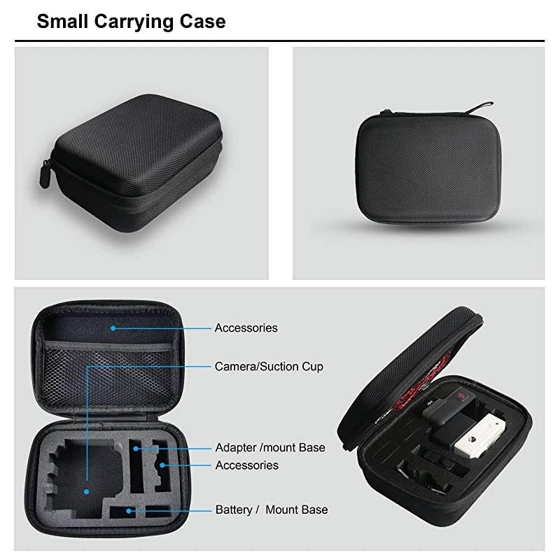 Accessories Kit for GoPro Hero 7 WhiteSilver Waterproof Housing+Tempered Glass Screen Protector+Carrying Case+Sleeve Case+Carabiner+AntiFog Inserts for Go Pro Hero 7WhiteSilver