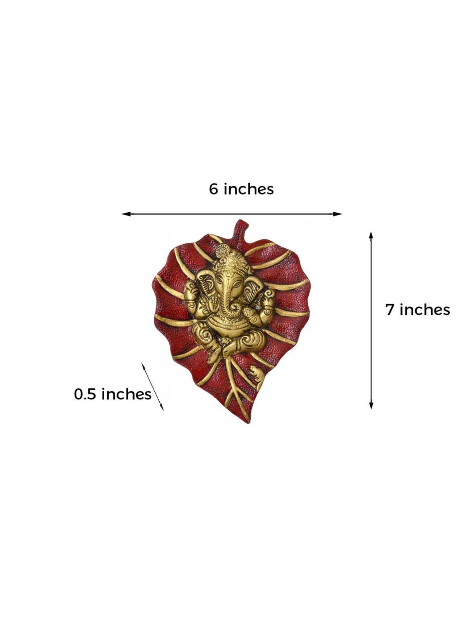 eCraftIndia Lord Ganesha on Red Leaf
