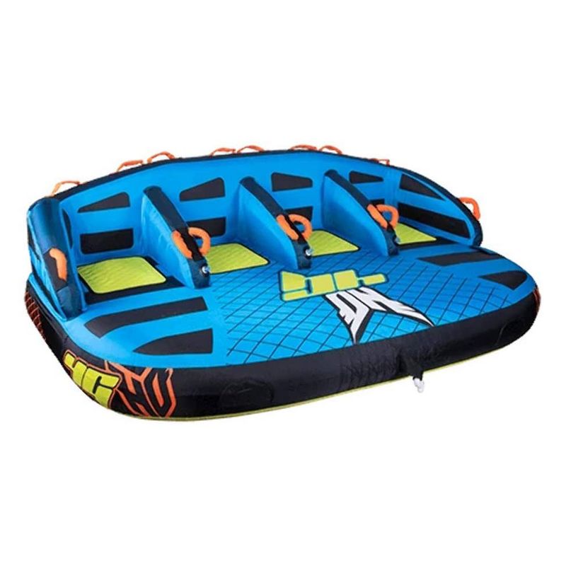HO Sports HG 4-Person Multi-Directional Ride-On Chariot and Couch Style Towable Tube with Attachments