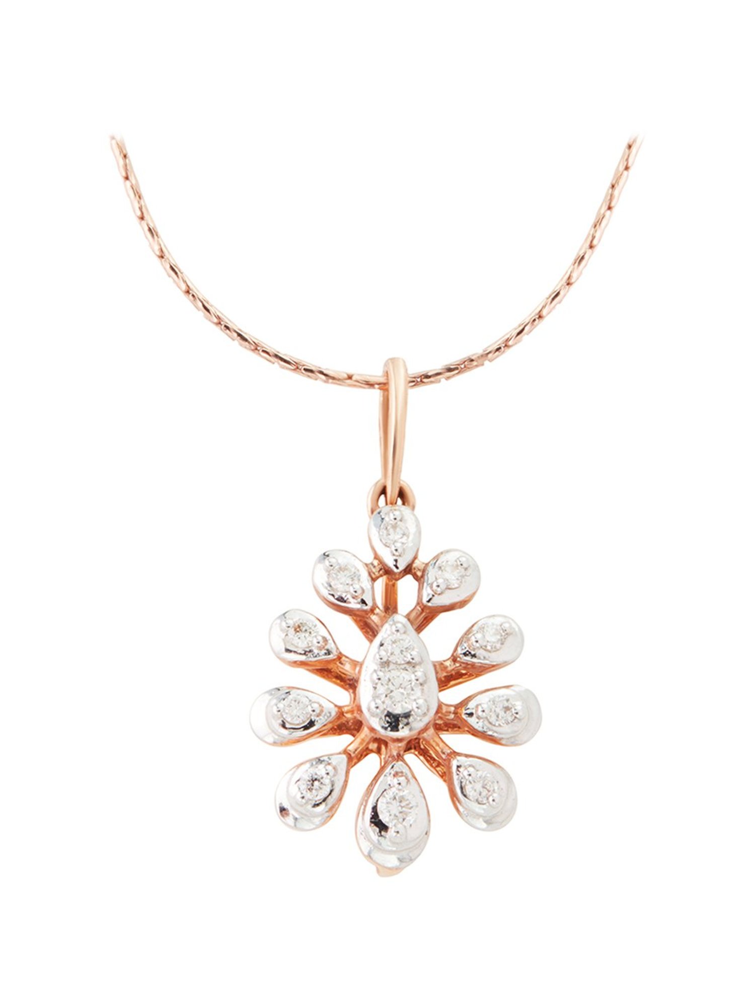 Waman Hari Pethe Jewellers 18k Rose Gold & Diamond Pendant without Chain for Women