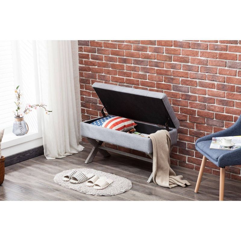 Angelina Storage Bench Gray - Boraam