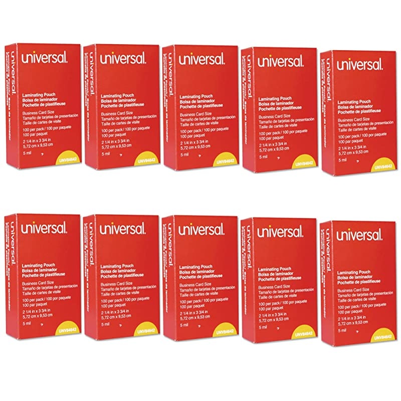 UNV84642 100 per Box Clear Laminating Pouches, 2 1/4-Inch x 3 3/4-Inch - 10 Pack