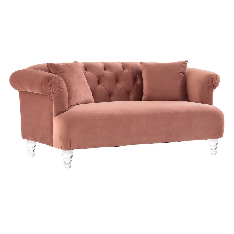 Elegance Contemporary Loveseat Sofa Blush/Acrylic - Armen Living