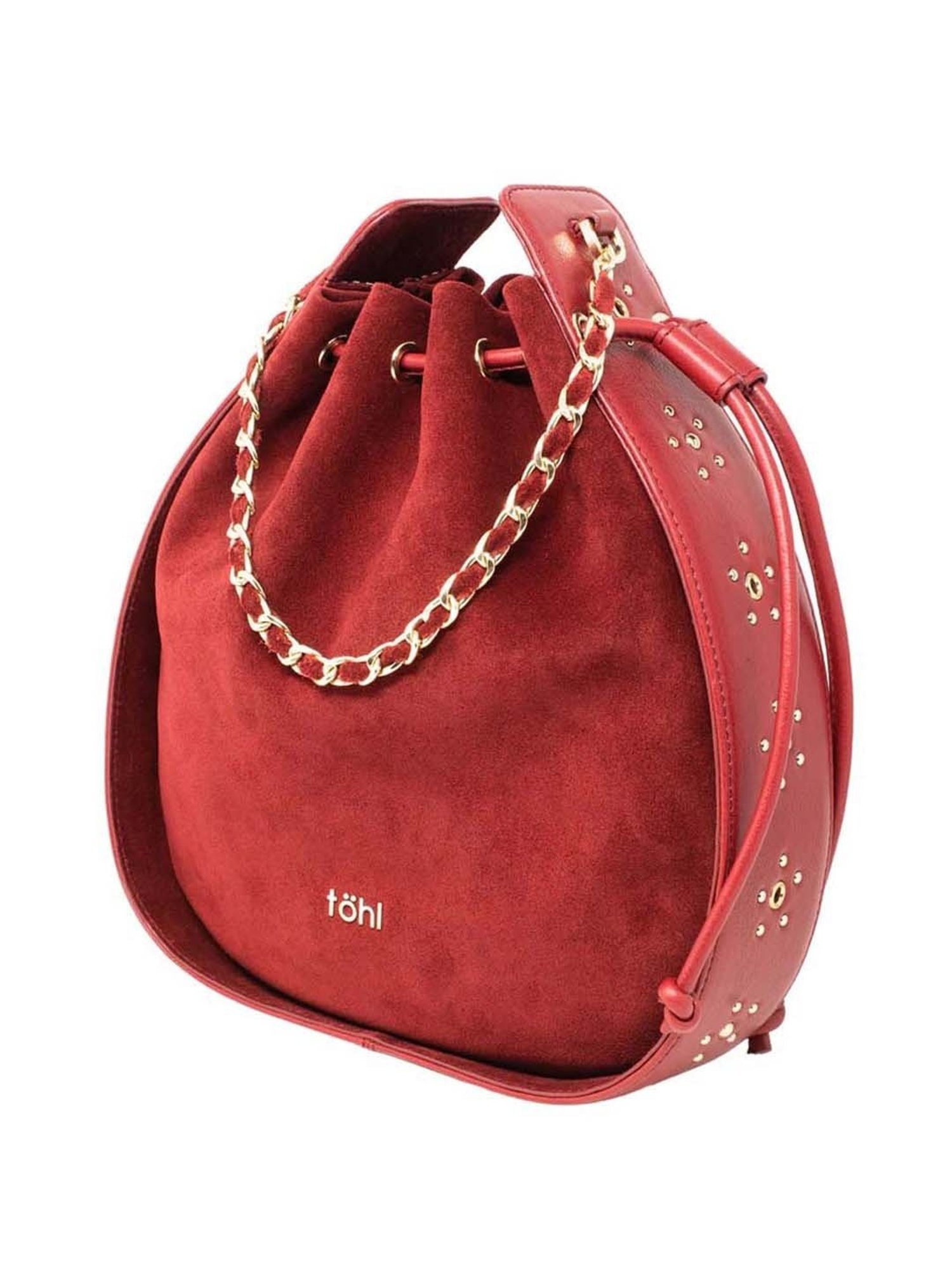 Tohl Red Solid Medium Sling Handbag