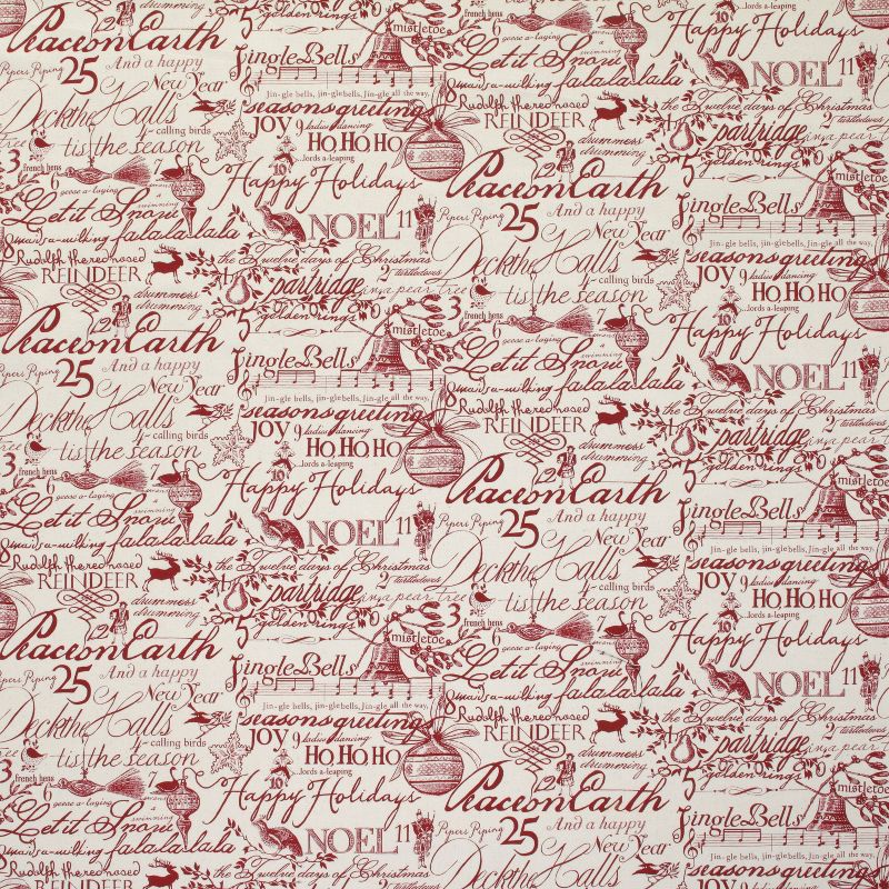 Red Holiday Poinsettia Reversible Chair Pad (Set Of 2) (16.5"X15.5") - Pillow Perfect