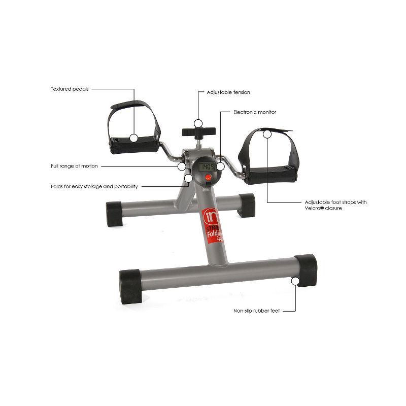 Stamina Products InStride Portable Folding Cycle for Home, Gym, or Under the Desk in the Office for Cardio Strength Exercise Workouts