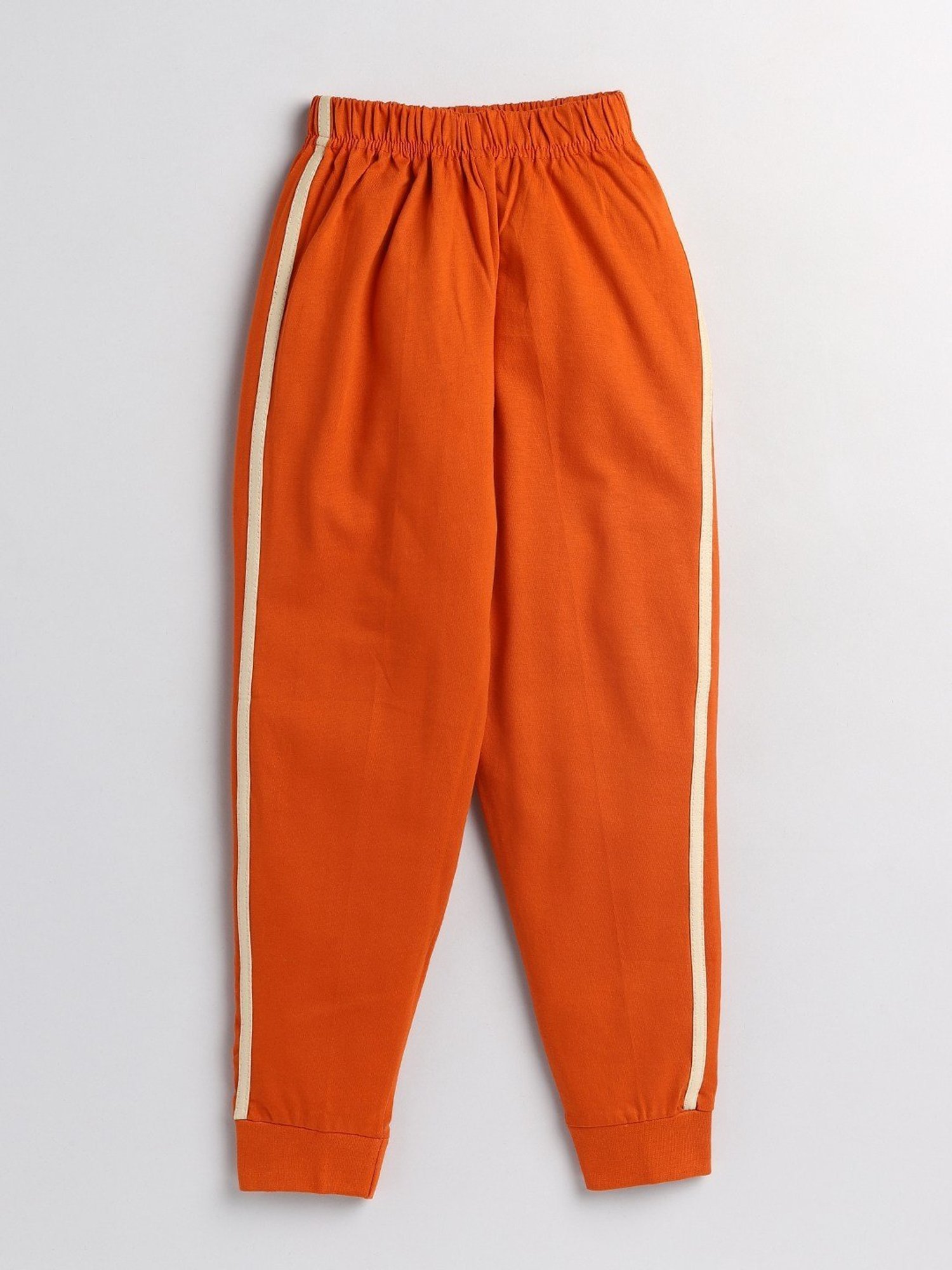 Todd N Teen Kids Printed Beige & Orange T-Shirt with Joggers