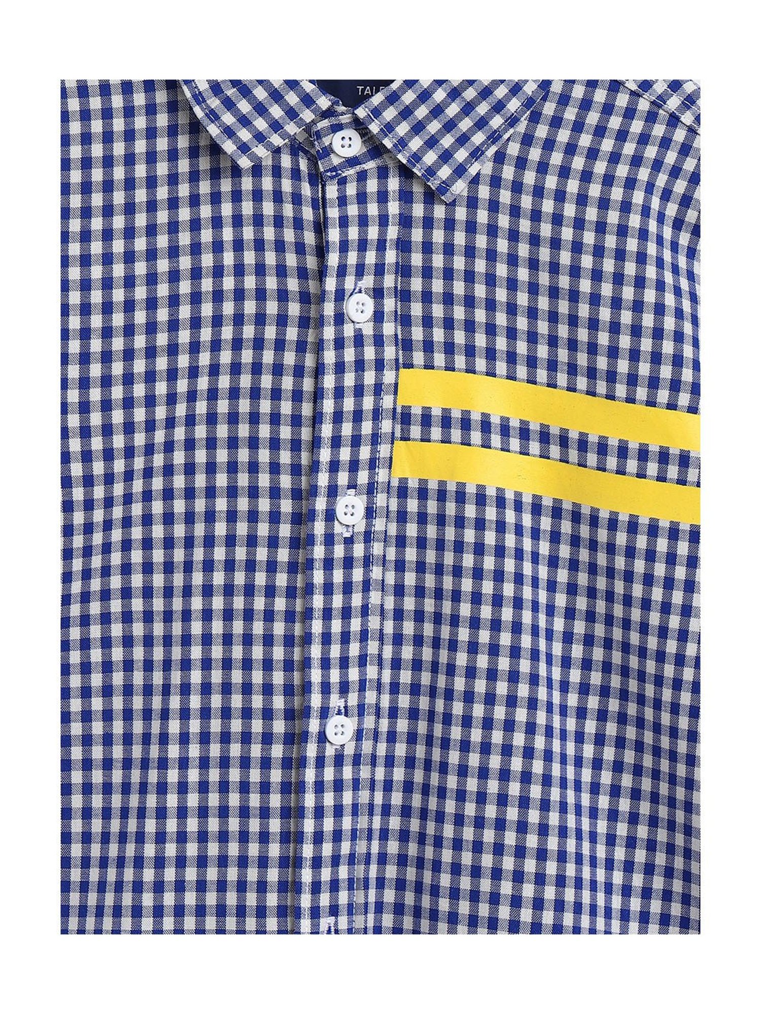 Tales & Stories Kids Royal Blue & White Checks Full Sleeves Shirt