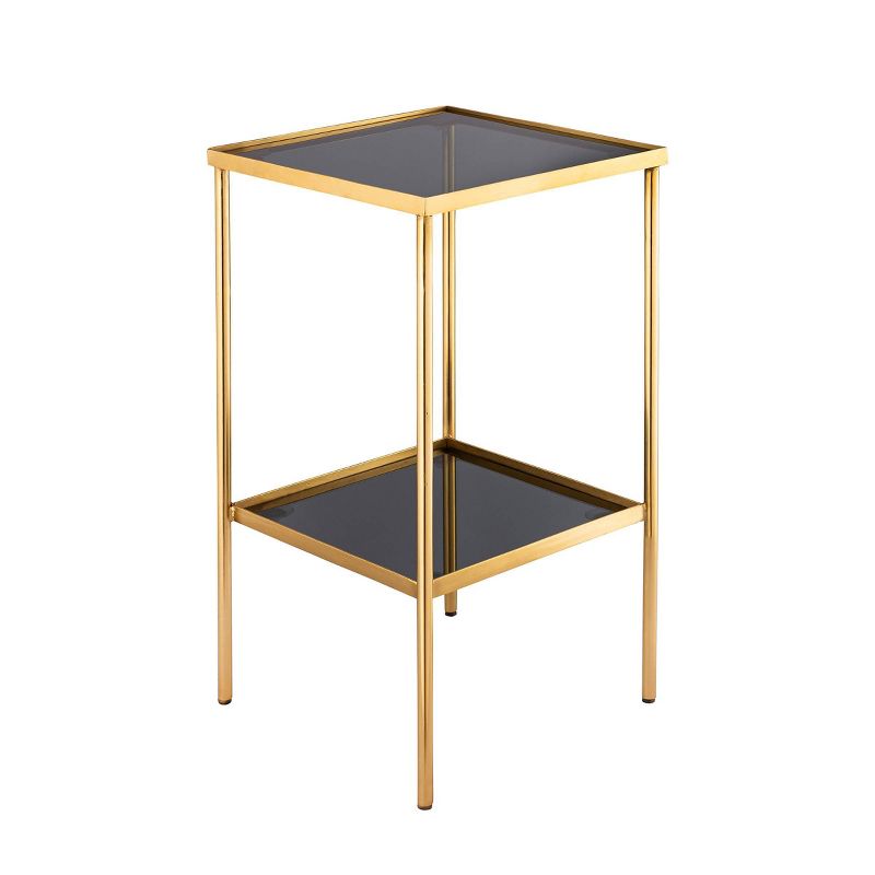 Shea Side Accent Table with Shelf Black/Gold - Carolina Chair & Table