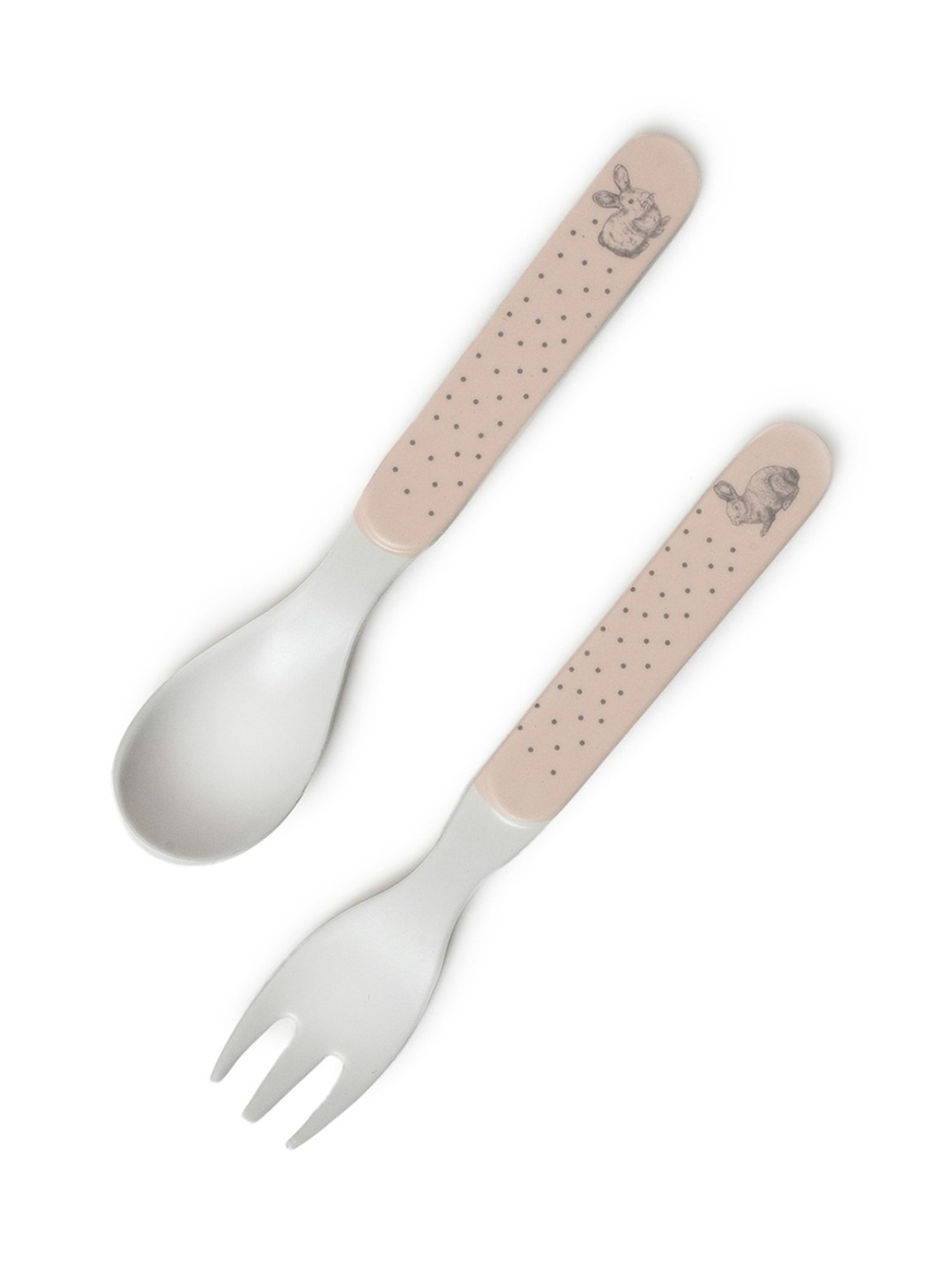 MiArcus Bunny Printed Peach Melamine Kids Dinner Set